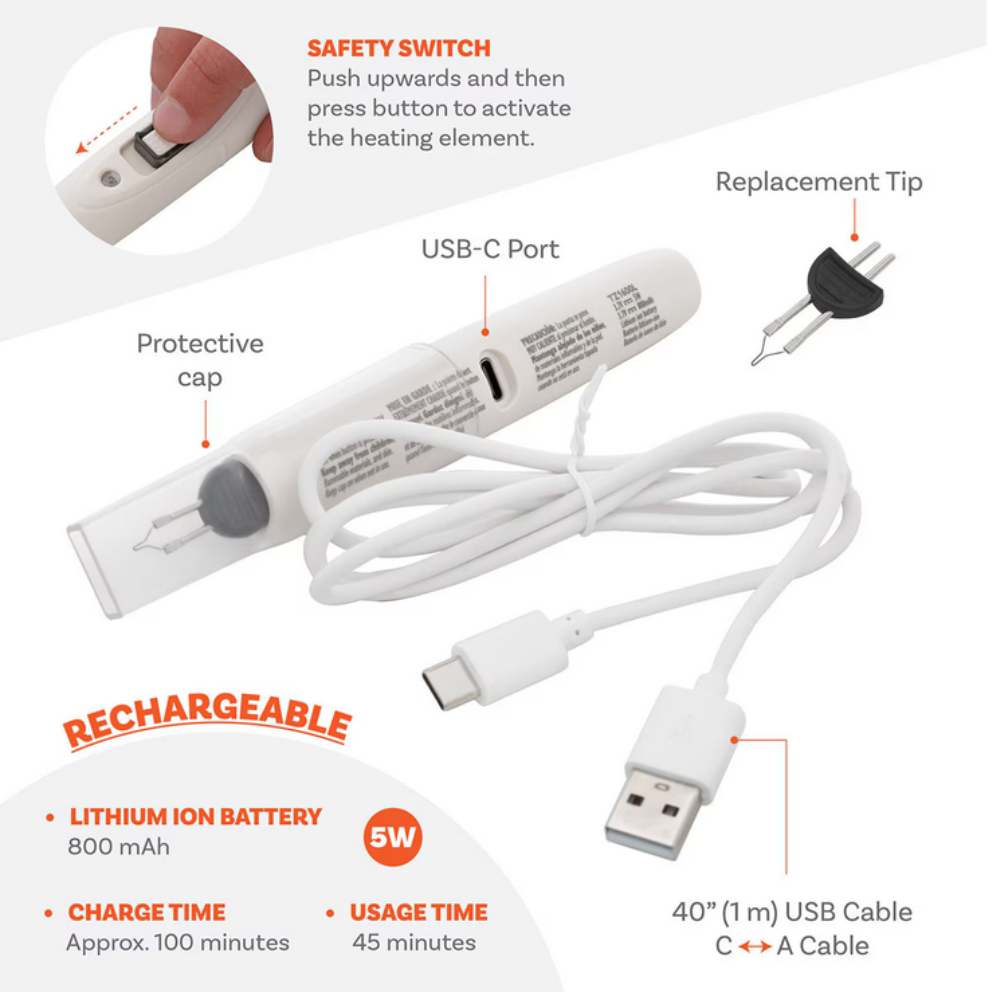Cortador de Hilo USB Beadsmith Recargable – 600 °C