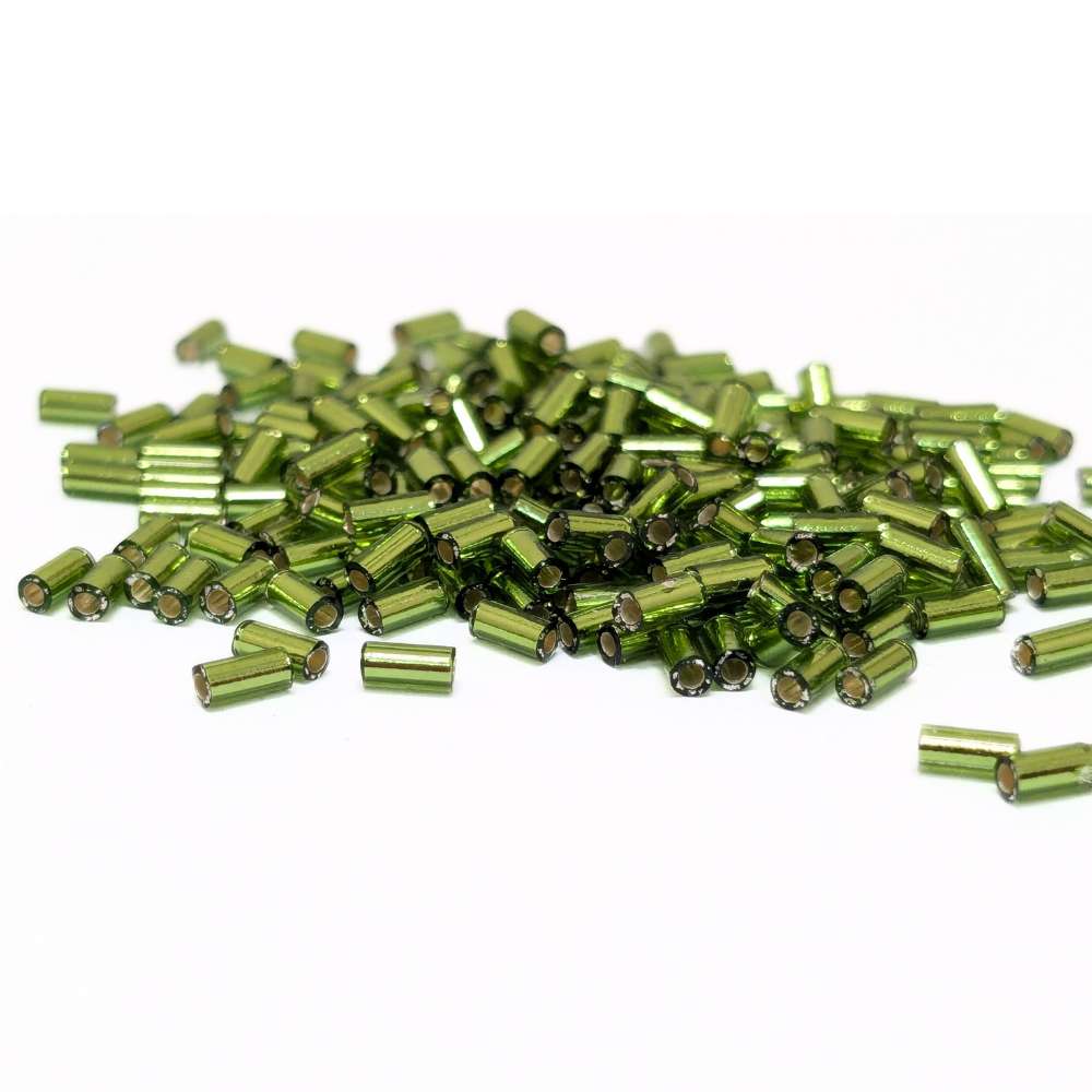 bugle beads silver lined miyuki