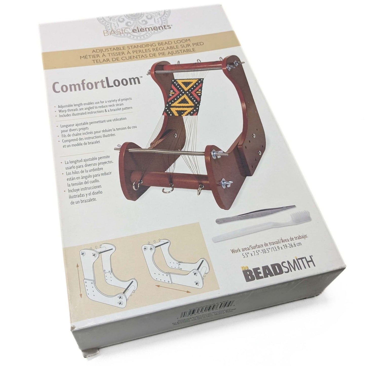 telar de madera para pulseras con  abalorios de miyuki