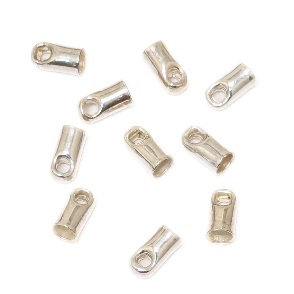 Terminales redondos Chapado en plata de ley 925 agujero 2mm