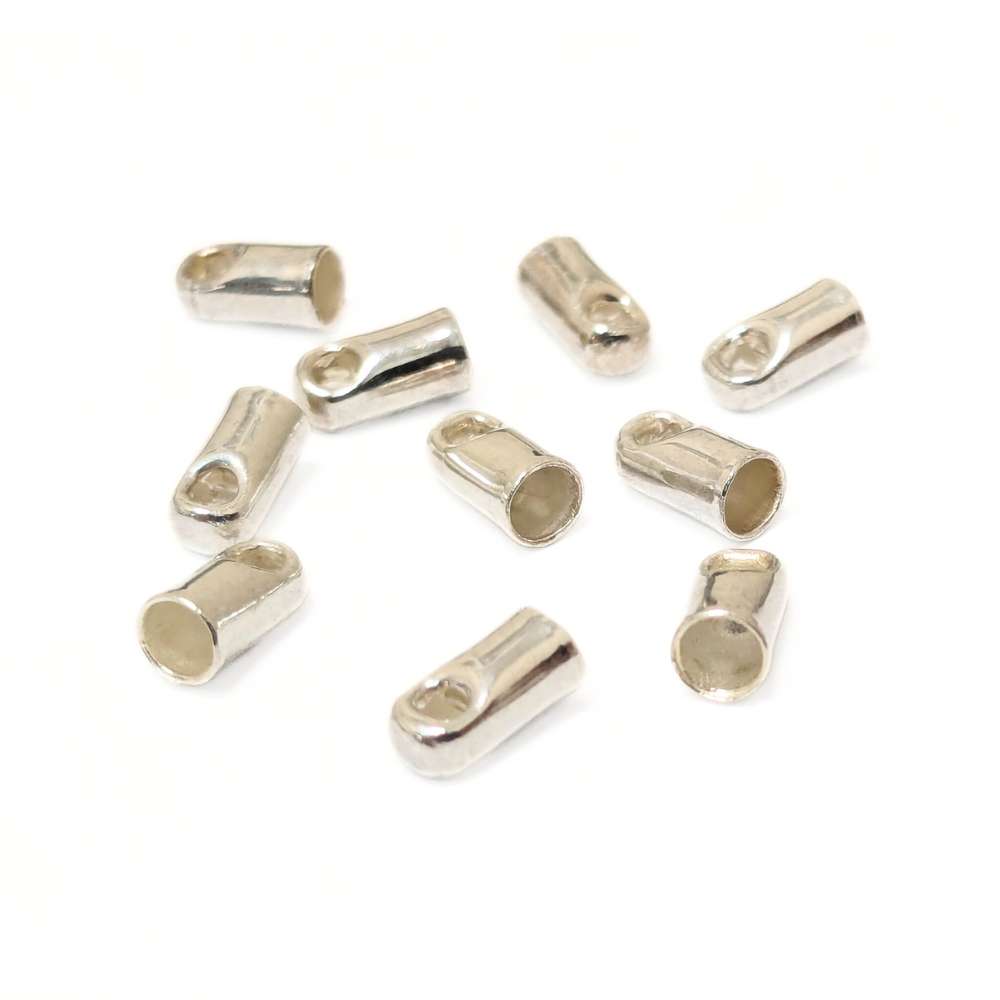 Terminales redondos Chapado en plata de ley 925 agujero 2mm