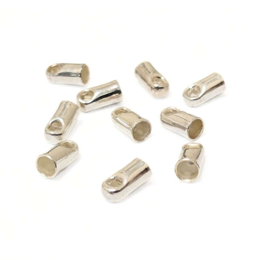 Terminales redondos Chapado en plata de ley 925 agujero 2mm